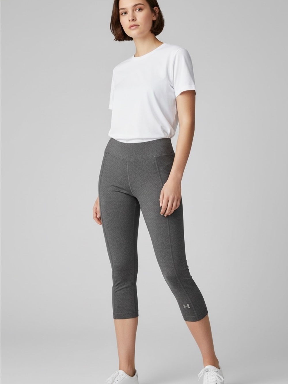Under Armour HeatGear Compression Capri Leggings Gray XS